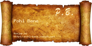 Pohl Bene névjegykártya